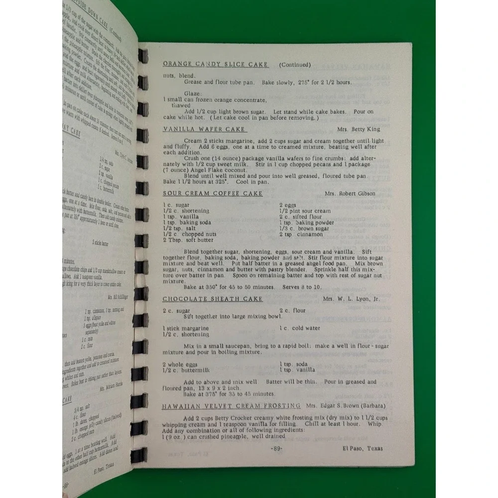 Young Matron's Cookbook El Paso TX 1965 Community Cookbook Vintage Recipes